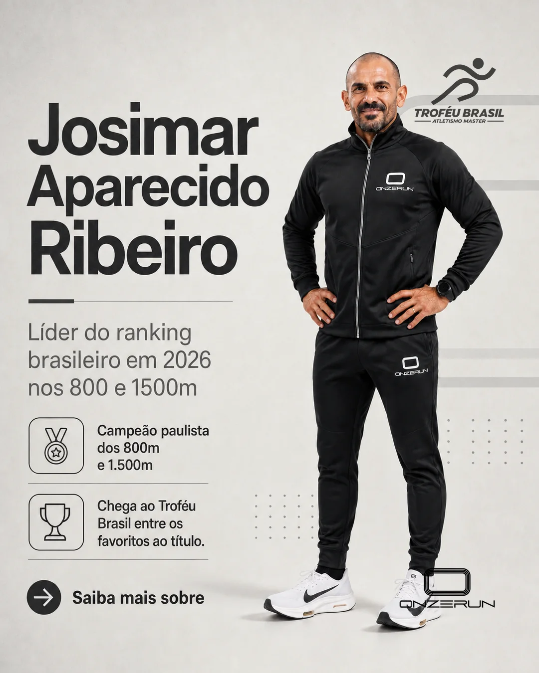 Josimar Aparecido Ribeiro no time 11RUN para o Troféu Brasil Master 2026