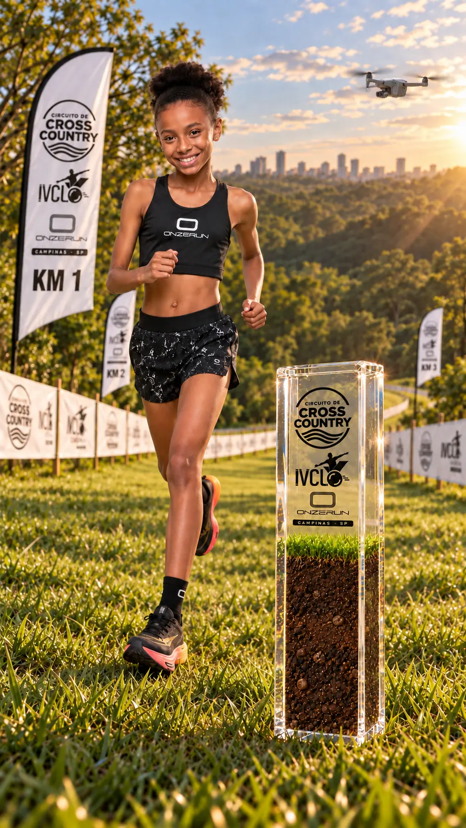 Atleta no percurso de CROSS COUNTRY