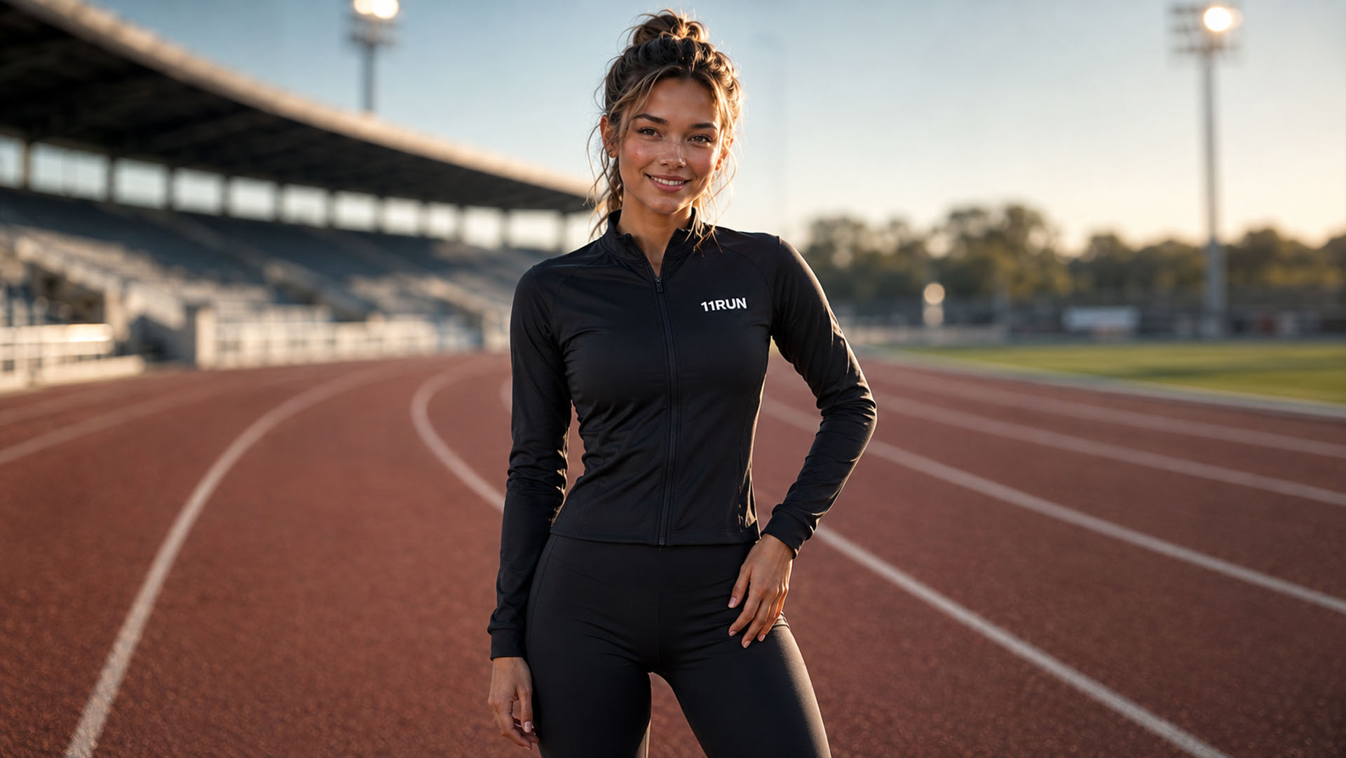 Atleta 11RUN em pista de atletismo