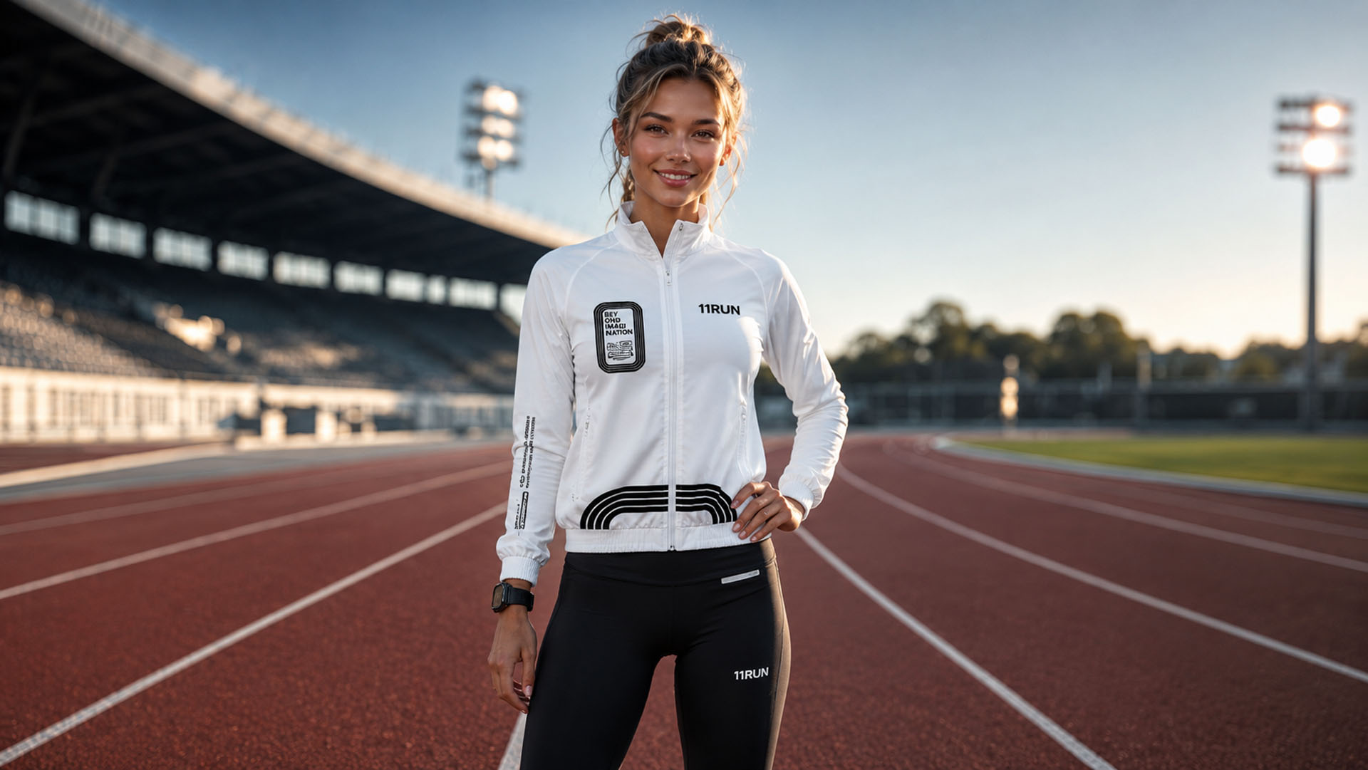 Atleta 11RUN em pista de atletismo
